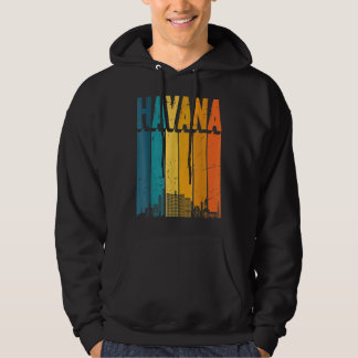 Veste À Capuche Havana Cuba Retro Vintage Sunset Skyline Havana
