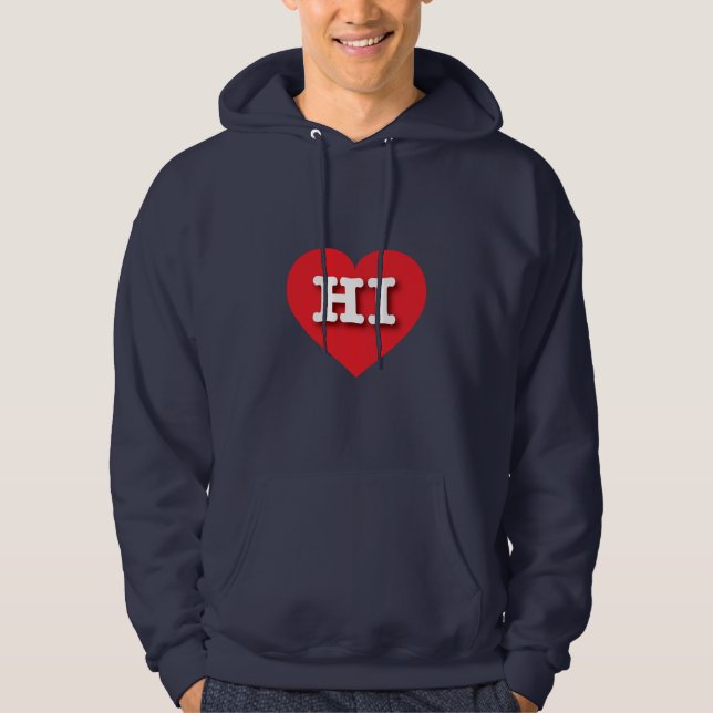 Veste À Capuche Hawaii Red Heart - J'aime HI (Devant)
