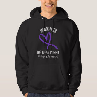 Veste À Capuche Heart In November We Wear Purple Epilepsy Awarenes