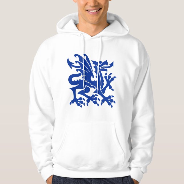 Veste À Capuche Heraldic Dragon 01 - Bleu de la Marine (Devant)
