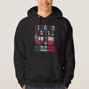 Veste À Capuche Héritage hispanique Groovy Drapeau du Chili Fierté