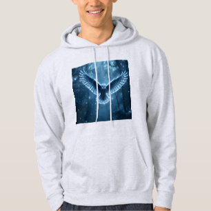 Veste À Capuche Hibou céleste neigeux oiseau de fantaisie mystique
