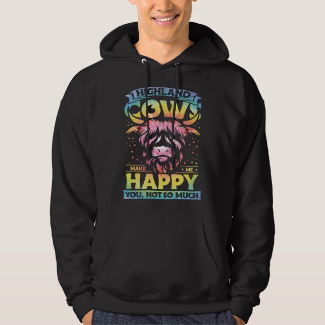 Veste À Capuche Highland Cattle Cute Highland Cows Make Me Happy f (Devant)