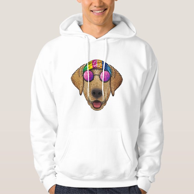 Veste À Capuche hippie labrador rétracteur amour paix signe les an (Devant)