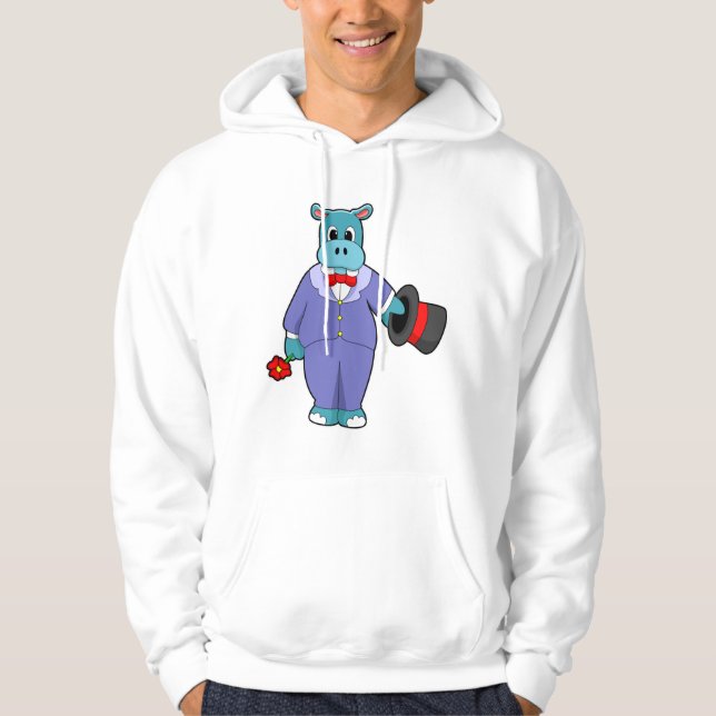 Veste À Capuche Hippo en groom avec costume et Rose (Devant)