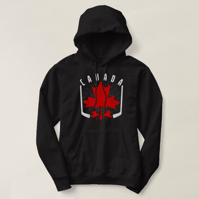 Veste À Capuche Hockey sur glace Fierté canadienne Feuille d'érabl (Design devant)