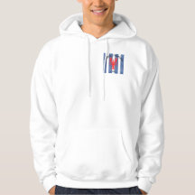 Homard rouge sur les bandes de Denim Bleu et Blanc