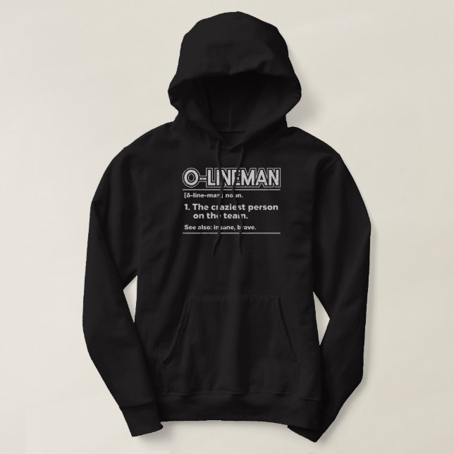 Veste À Capuche Homme Offensive O Lineman Définition Football Funn (Design devant)
