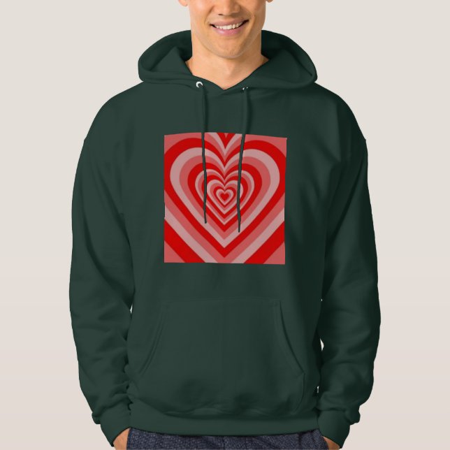 Veste À Capuche Homme sweatshirt à capuchon de base rose et rouge  (Devant)
