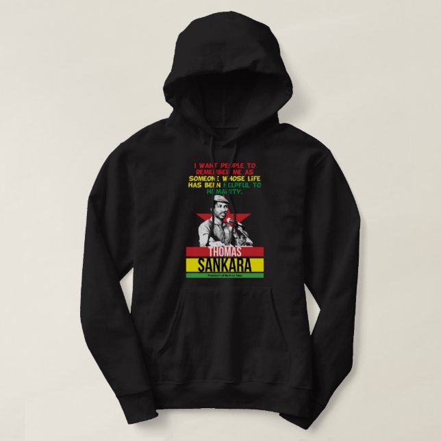 Veste À Capuche Hommes Femmes Thomas Africanist Sankara Graphic Po (Design devant)