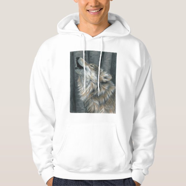 Veste À Capuche Hommes hurlants de loup ou sweatshirt unisexe de (Devant)