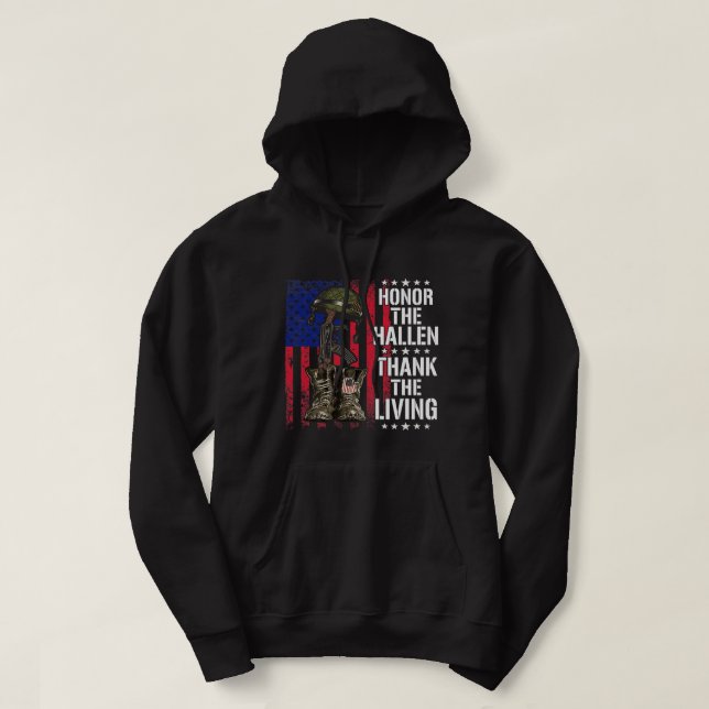 Veste À Capuche Honneur Les Fallen Merci La Journée Vivante Des An (Design devant)