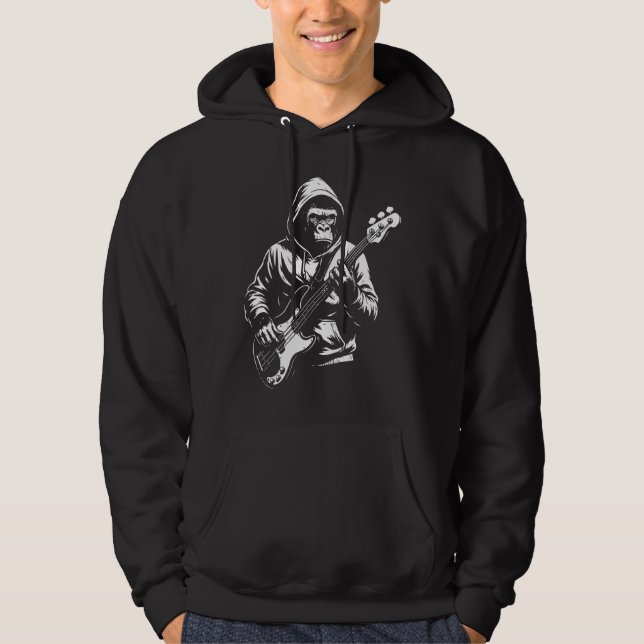 Veste À Capuche Hooded Monkey Bass Player Silhouette (Devant)