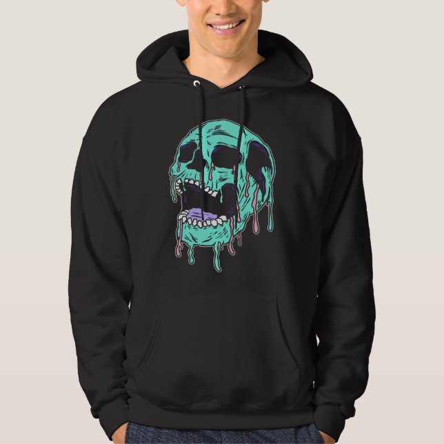 Veste À Capuche Horror Skull Pastel Goth Aesthetic Gothic Emo (Devant)