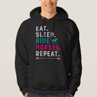 Veste À Capuche Horse Girl Eat Sleep Ride Horses Repeat Horseback 