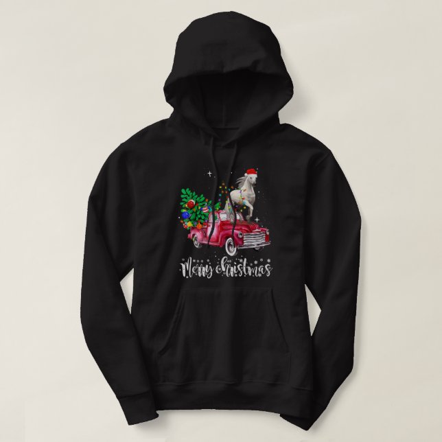 Veste À Capuche Horse Riding Red Truck Xmas Merry Christmas  (Design devant)