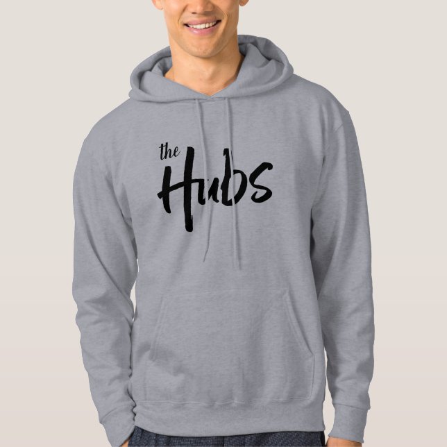 Veste À Capuche Hubs Funny Brush Typographie de script pour mari (Devant)