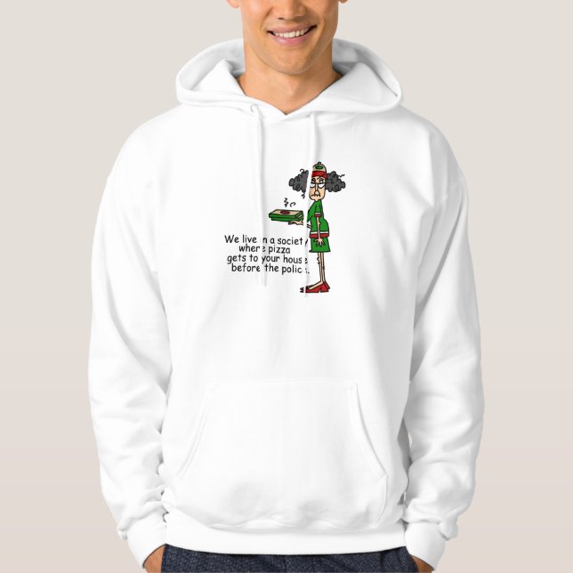Veste À Capuche Humour de livraison de pizza (Devant)