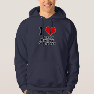 Veste À Capuche I HEART (LOVE) pantoufles de lapin floues