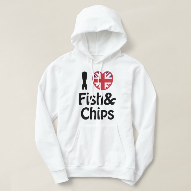 Veste À Capuche I Heart [Love] Poisson & Chips (Design devant)
