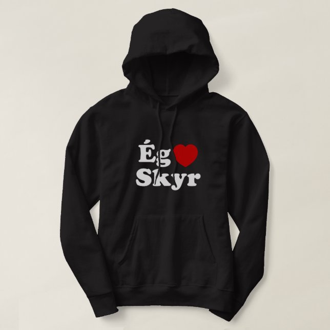 Veste À Capuche I Heart (Love) Skyr [Ég Elska Skyr] Islandais (Design devant)