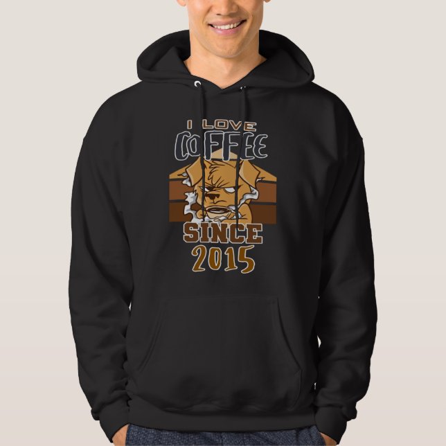 Veste À Capuche I love coffee since 2015 (Devant)
