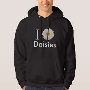 Veste À Capuche I Love Daisies Gerber Daisy Fleur blanche