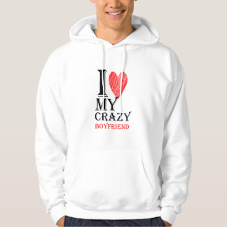 Veste À Capuche I Love My Crazy Boyfriend Purview With Red heart95