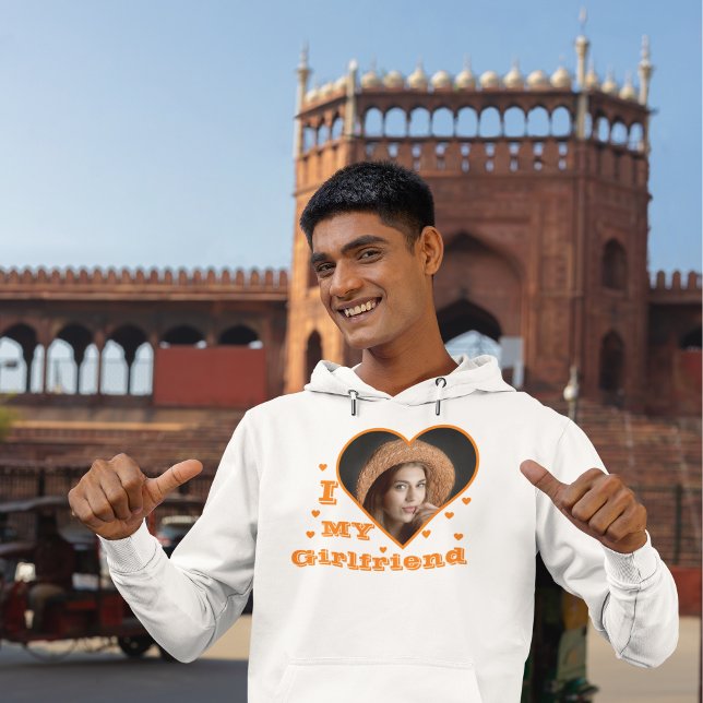 Veste À Capuche I Love My Girlfriend Photo personnalisée personnal (Créateur téléchargé)