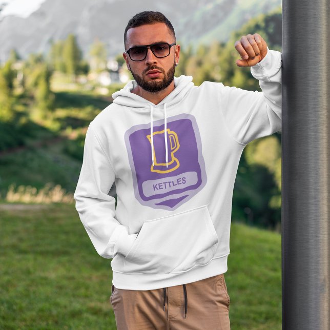 Veste À Capuche Icône de bouilloires violettes et jaunes modernes (Créateur téléchargé)