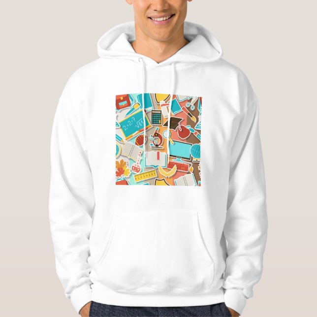 Veste À Capuche Icônes d'équipement scolaire (Devant)