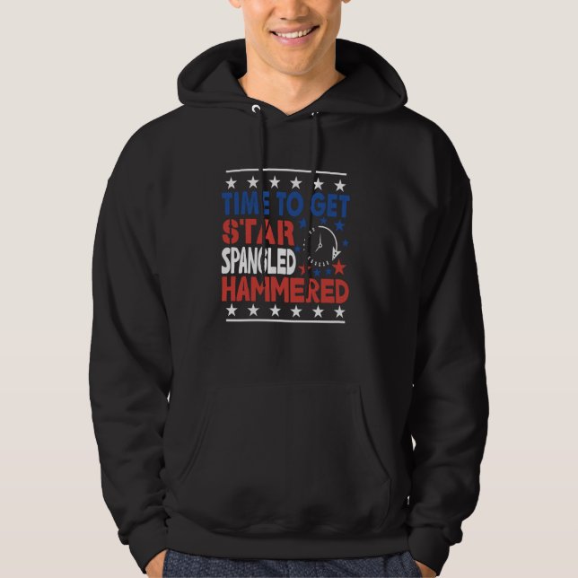 Veste À Capuche Il Est Temps D'Obtenir L'Étoile Frappée 4 juillet (Devant)
