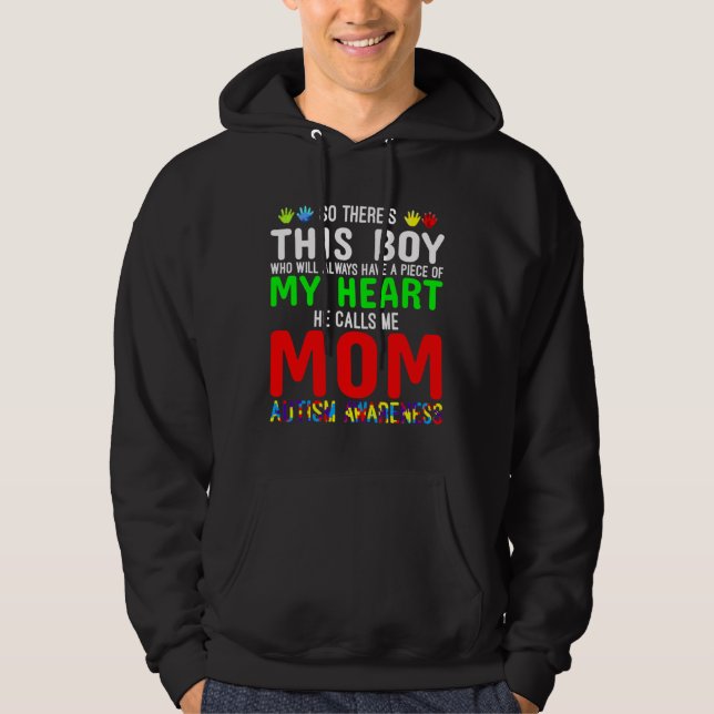 Veste À Capuche Il M'Appelle Maman Mignonne Sensibilisation sur l' (Devant)