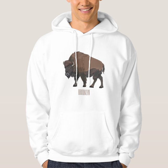 Veste À Capuche Illustration de bison (Devant)