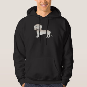 Veste À Capuche Illustration de chien Dachshund à poil lisse crème