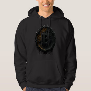 Veste À Capuche Illustration de crypto-monnaie Bitcoin noire et so