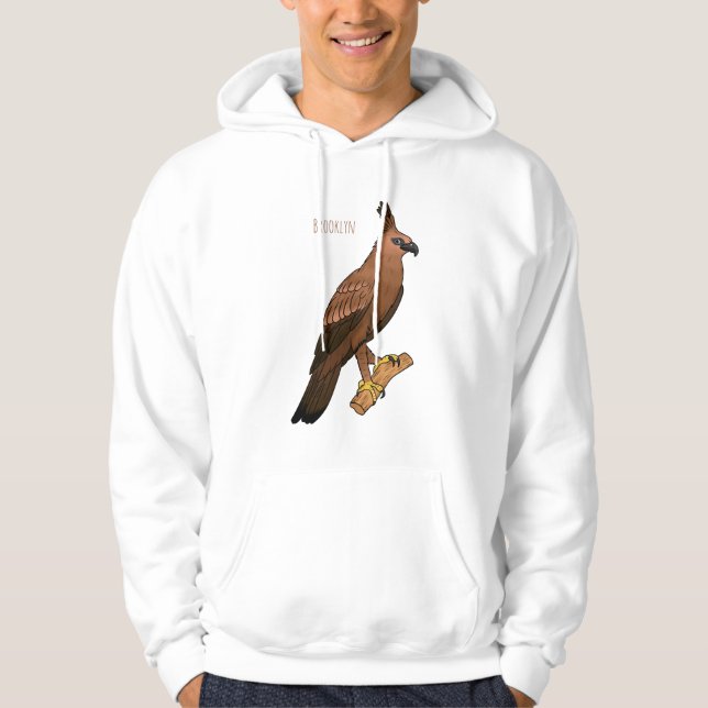 Veste À Capuche illustration de dessin animé d'aigle de Java (Devant)