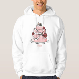 Veste À Capuche Illustration de dessin animé de gâteau de mariage 