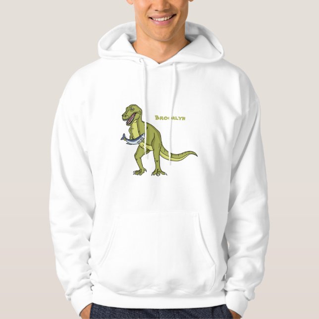 Veste À Capuche Illustration de dinosaure T rex drôle (Devant)