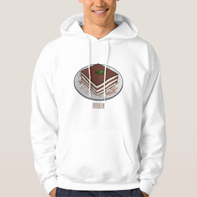Veste À Capuche Illustration de gâteau de Tiramisu (Devant)
