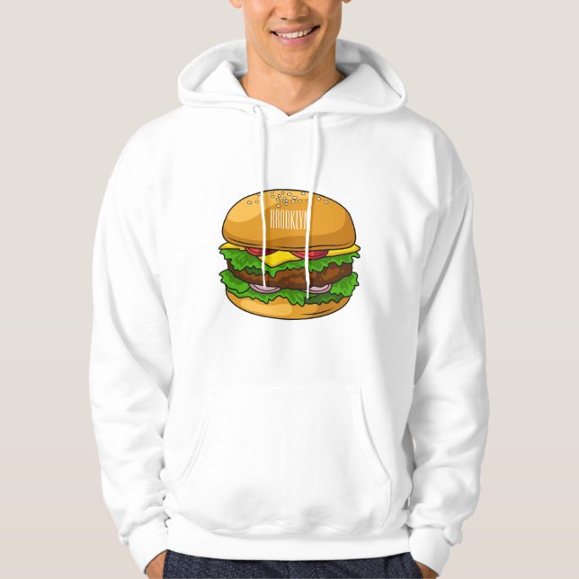 Veste À Capuche Illustration de Hamburger (Devant)