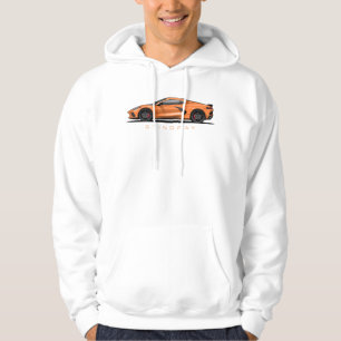 Veste À Capuche Illustration de la Chevy Corvette C8 noire