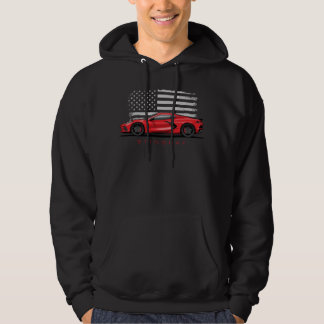 Veste À Capuche Illustration de la Chevy Corvette C8 noire