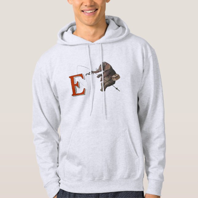 Veste À Capuche Illustration de la pêche des éléphants (Devant)