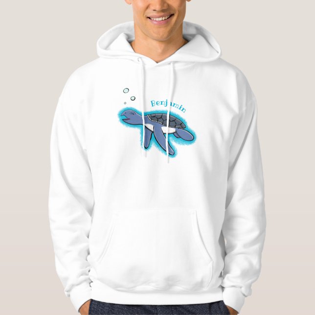 Veste À Capuche Illustration de la petite tortue de mer (Devant)