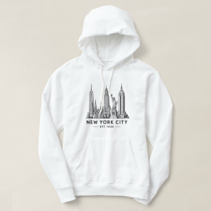 Veste À Capuche Illustration de la skyline de NYC avec la Statue d
