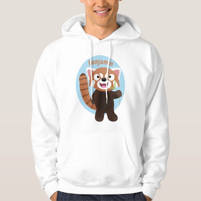 Veste À Capuche Illustration de panda rouge mignon (Devant)