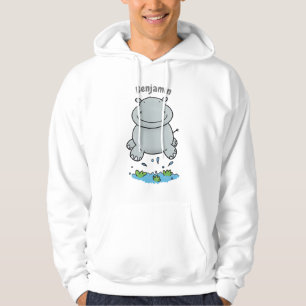 Veste À Capuche Illustration de saut en hippo mignon