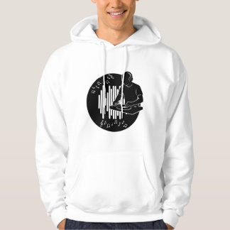 Veste À Capuche Illustration de silhouette de DJ en noir et blanc