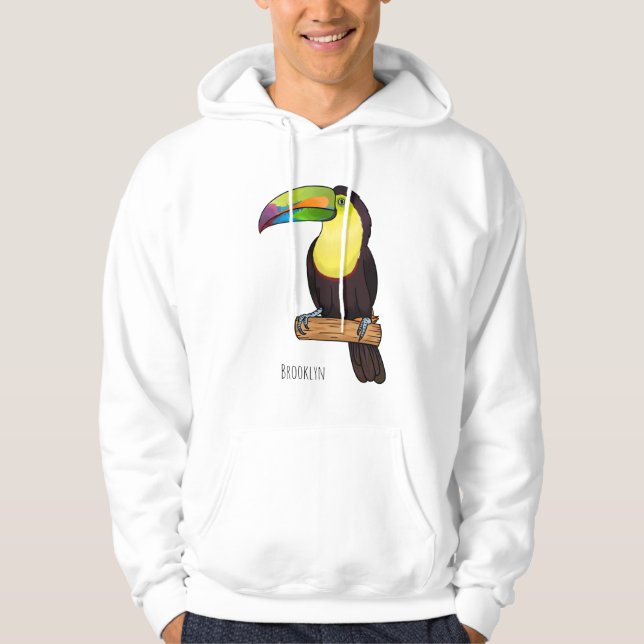 Veste À Capuche Illustration d'oiseau toucain à bec de Keel (Devant)